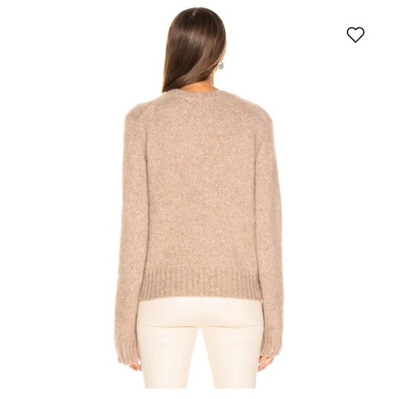 Helmut Lang Womens Camel Melange Wool Blend Brushed Crew Neck Sweater Large - Picture 3 of 8
